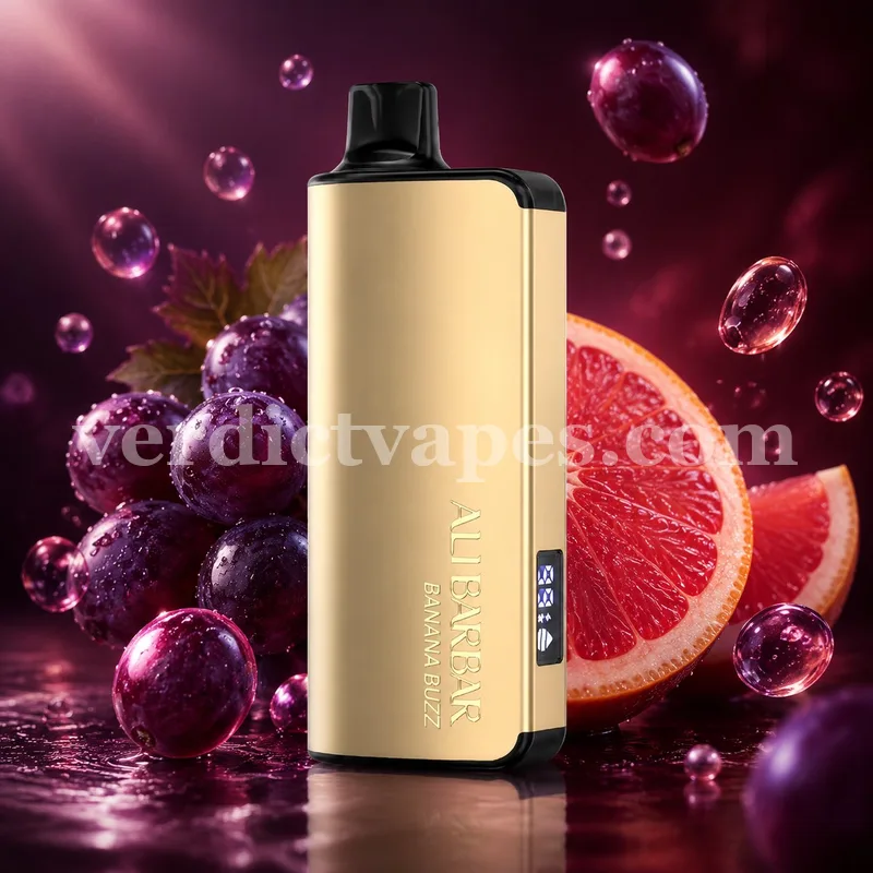 Alibarbar INGOT 9000 Puffs disposable in Grape Grapefruit flavour — review photo, Vape Verdict AU