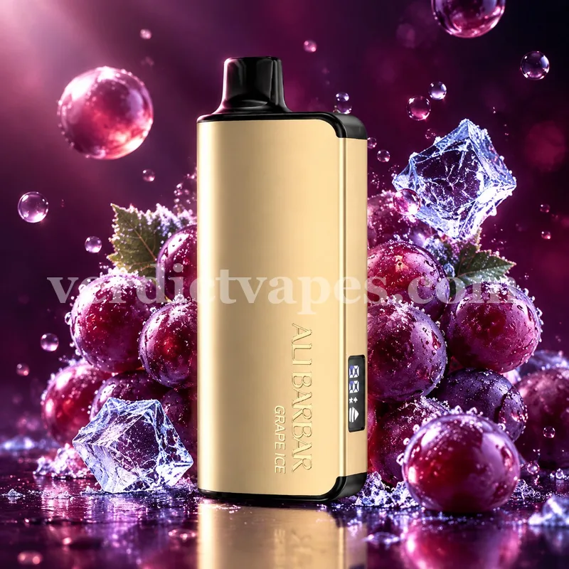 Alibarbar INGOT 9000 Puffs disposable in Grape Ice flavour — review photo, Vape Verdict AU