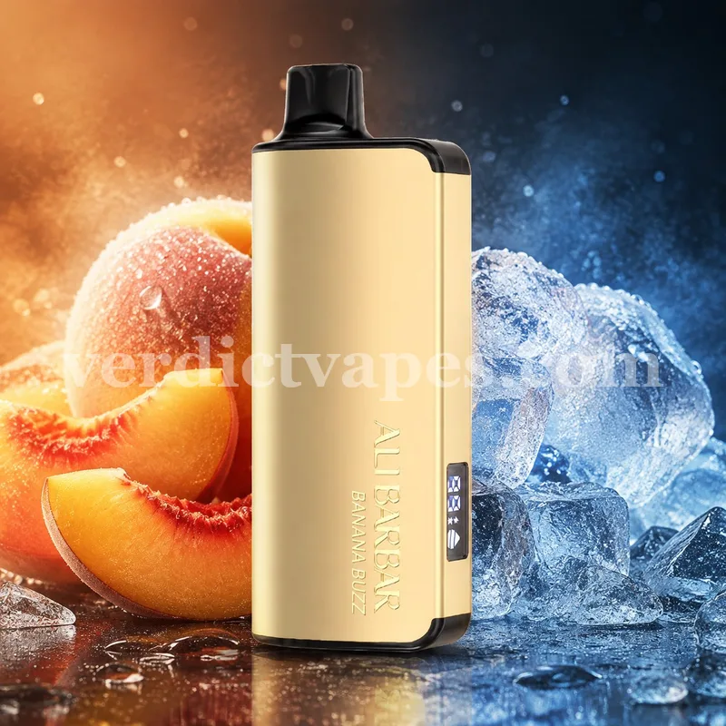 Alibarbar INGOT 9000 Puffs disposable in Peach Ice flavour — review photo, Vape Verdict AU